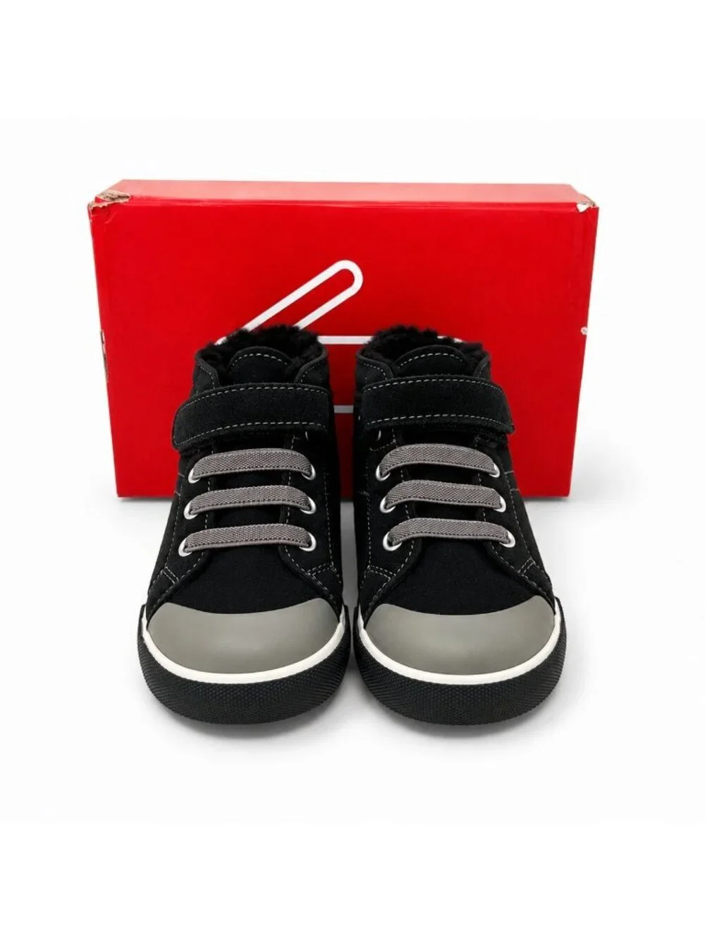 See Kai Run Seymour Devon Black Shearling High Top Sneakers Kids 12.5 EU 30
